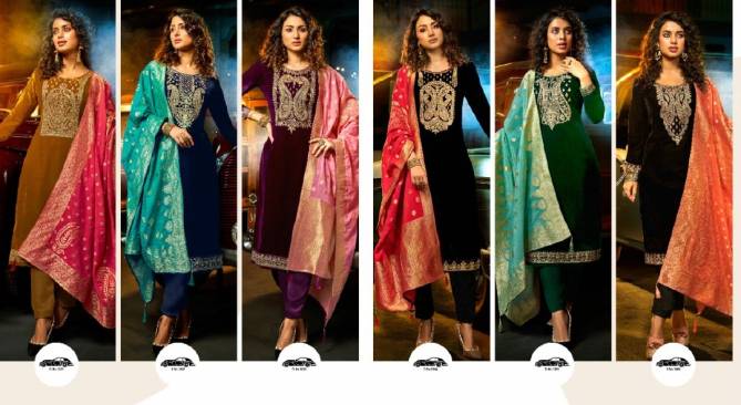 Zeenat Pure 9000 Velvet Heavy Designer Festive Wear Salwar Kameez Collection